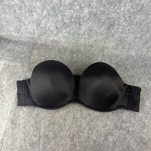 Cacique Strapless Underwire Bra Back Closure Sz 42C‎ Black Non slip